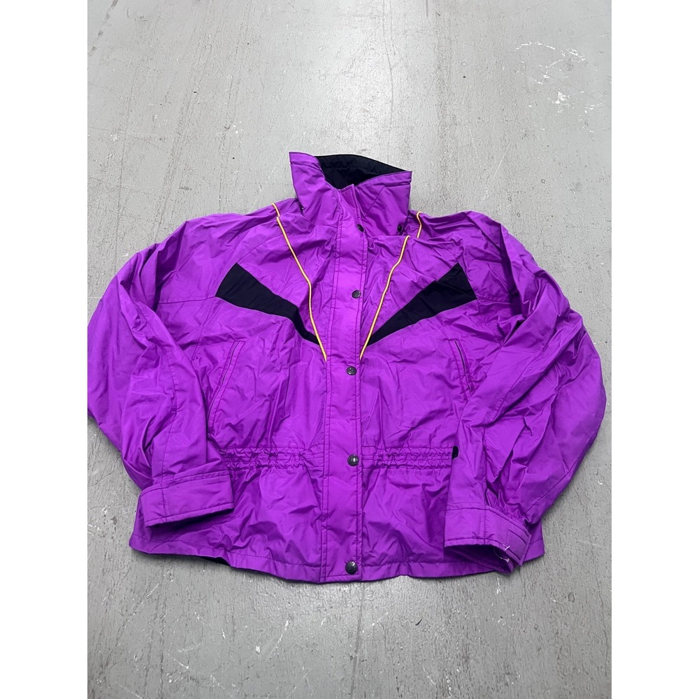 Vintage The North Face Jacket Womens W-10 Purple Snap Full‎ Zip Windbreaker 90s
